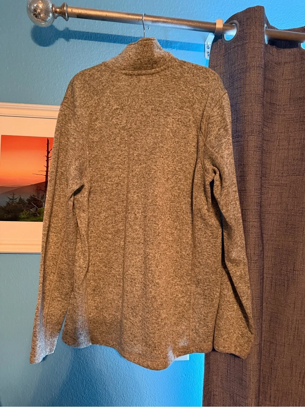 Eddie Bauer Quarter-Zip Fleece Pullover Sweater.